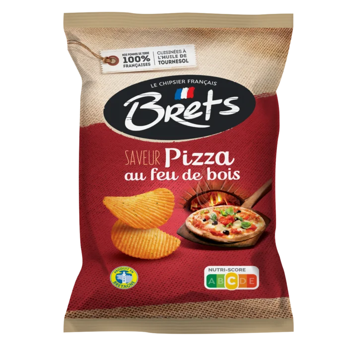 Chips Brets Pizza Feu de Bois 125g (le paquet)